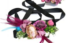 Miglior cintura con fiori e piume